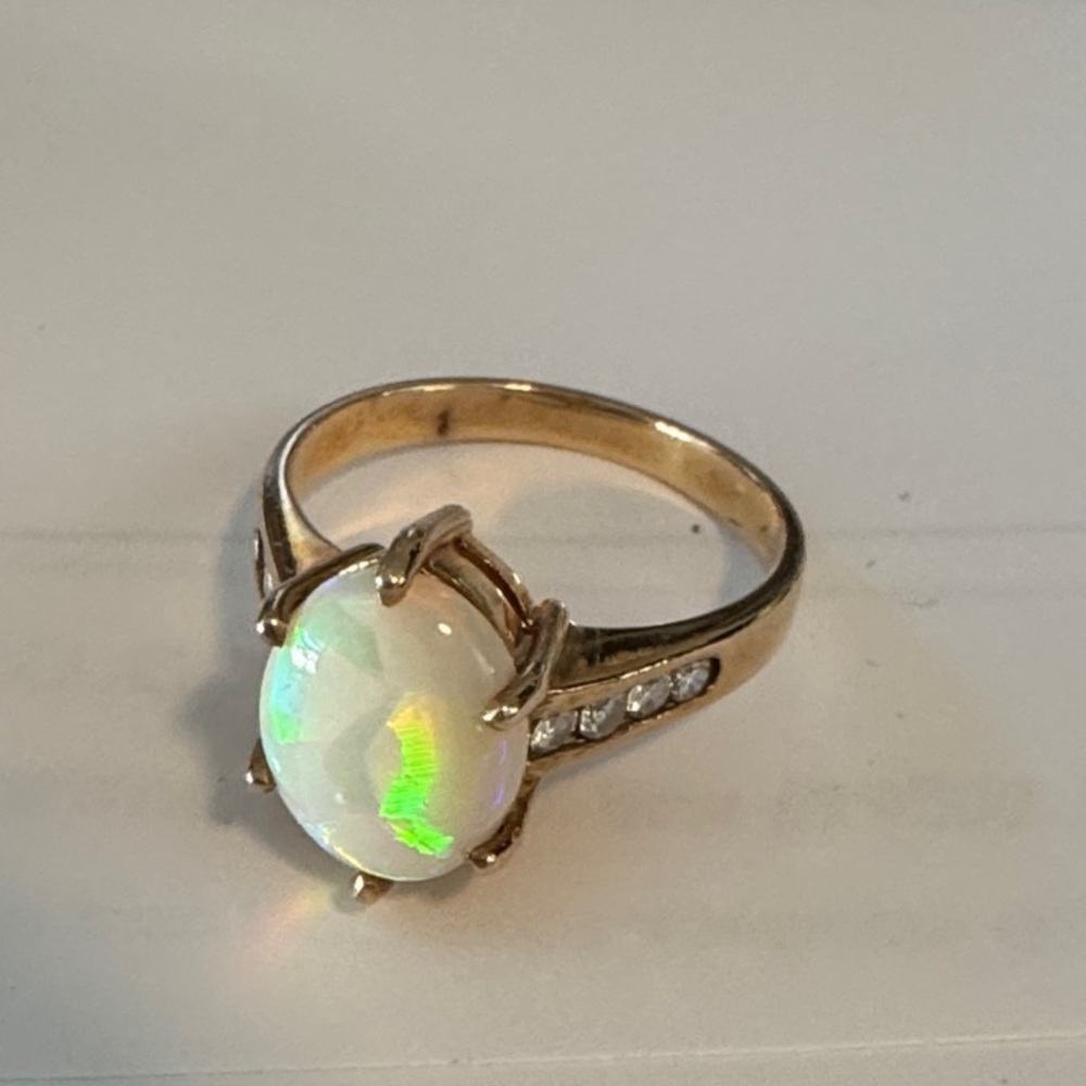Opal and Gold Ring size 6 1/2
